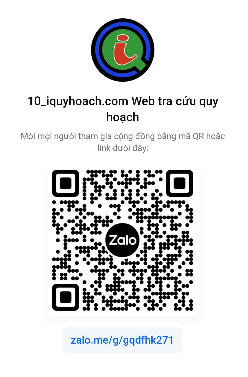 QR Zalo nhóm Quy hoạch Hà Nội